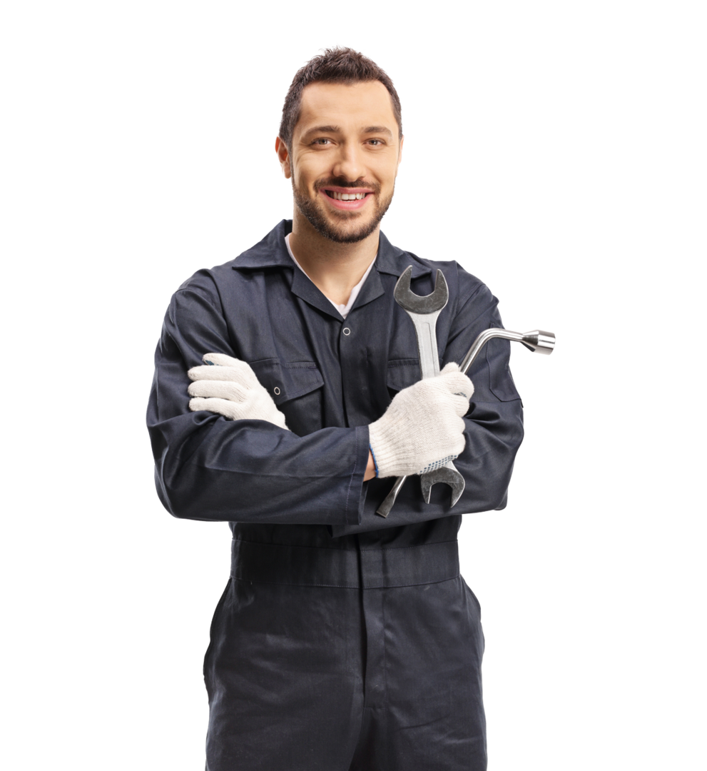 Mechaniker lächelt in die Kamera